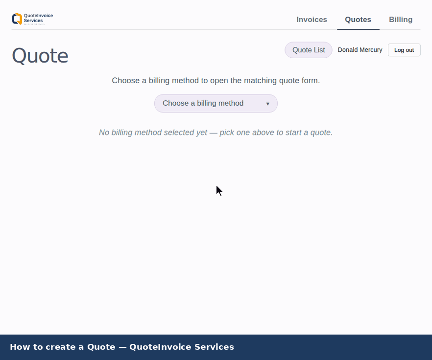 Building a quote on an iPhone