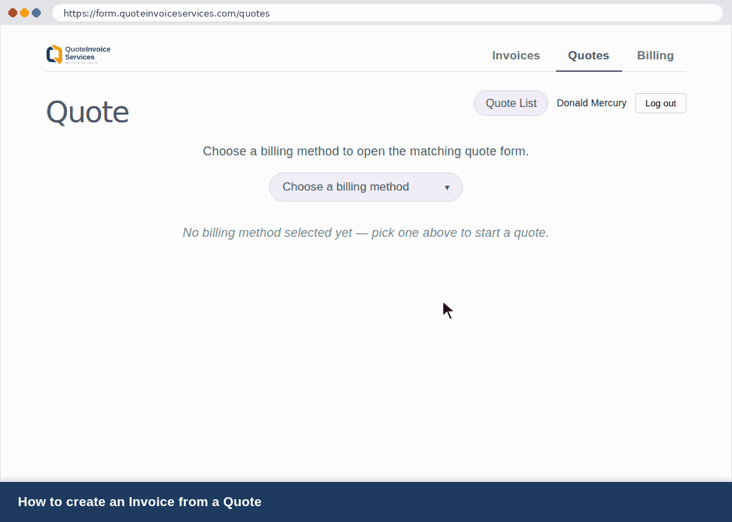 Convert Quote to Invoice